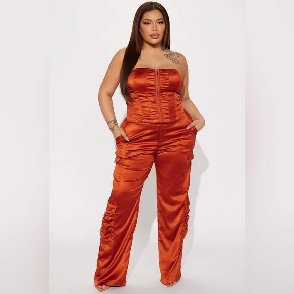 Amirah Satin Pant Set - Copper - Picture 4 of 5